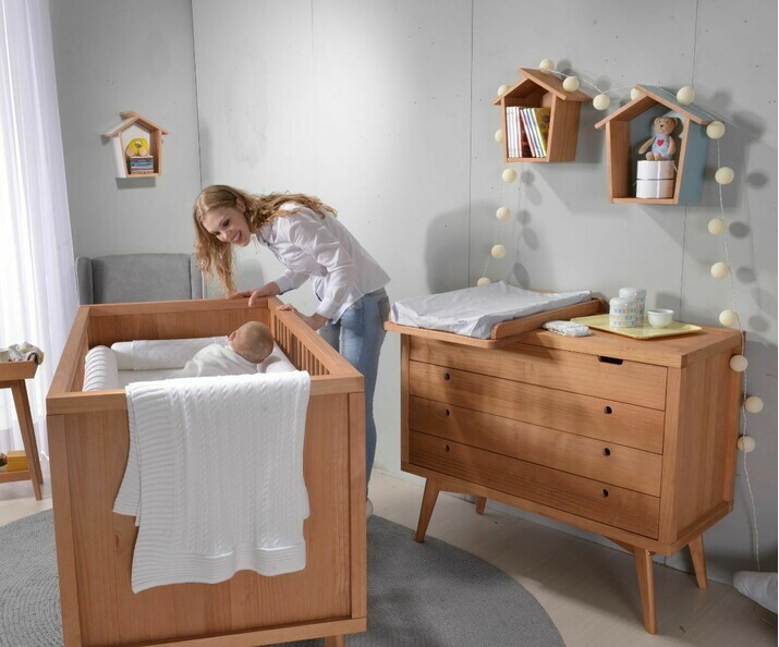 Mini dormitorio Taloa, cuna, cómoda y cambiador incluidos