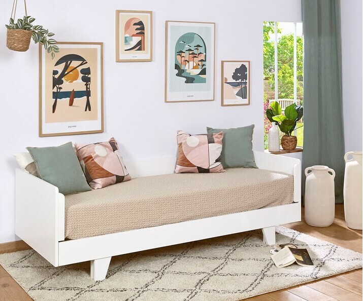 Cama nido con colchn - Roni, madera maciza