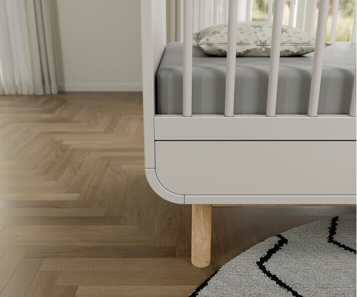 Zoom patas cilndricas de madera de haya maciza