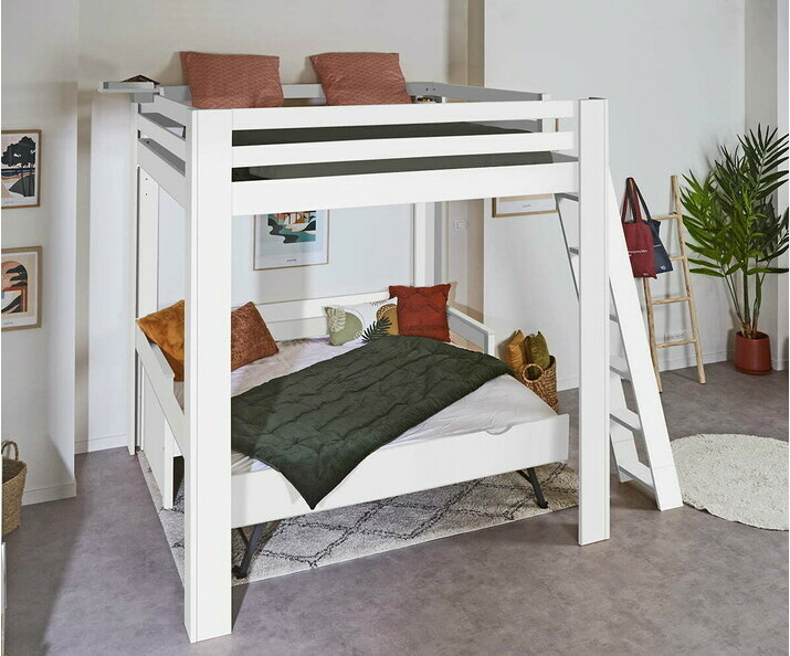 Cama alta con colchn - Maverick, cama supletoria en opcin