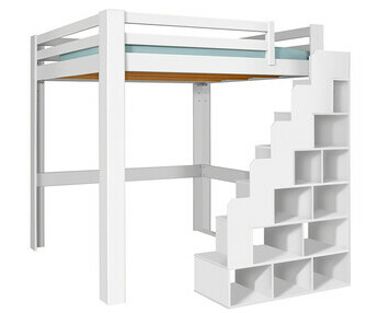 Cama alta Maverick, acabado blanco