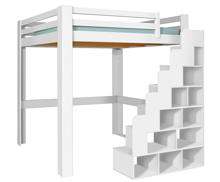 Cama alta Maverick, acabado blanco