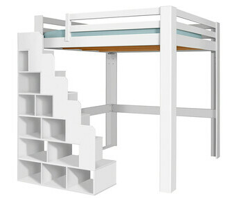 Cama alta Maverick, escalera de almacenamiento