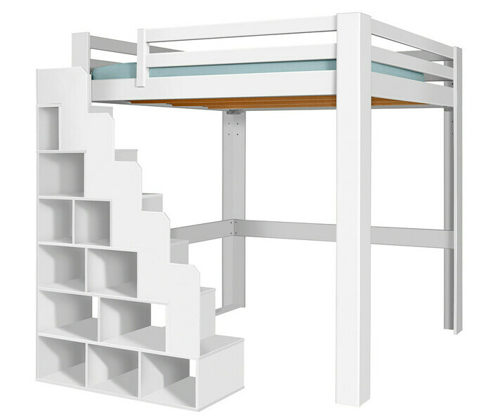 Cama alta Maverick, escalera de almacenamiento