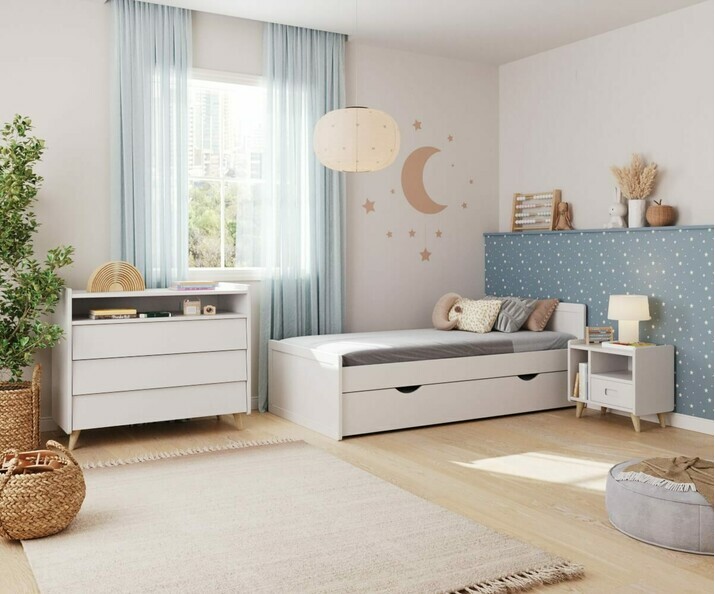 Habitacin infantil - Foray, mesita de noche y cmoda en opcin.