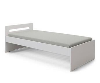 Cama infantil con colchn - Len, acabado color blanco