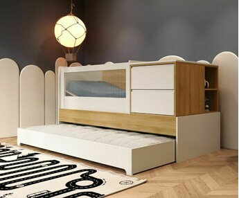 Cuna convertible - Skali, con cajn incluido, colchn 80x190 cm no incluido
