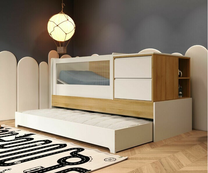 Cuna convertible - Skali, con cajn incluido, colchn 80x190 cm no incluido