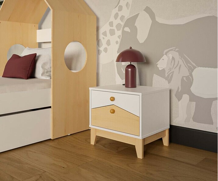 Mesita infantil - Nyeri, blanco y madera