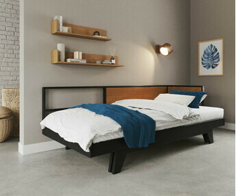 Cama nido con colchn de 3 partes - Clife, 100% madera maciza