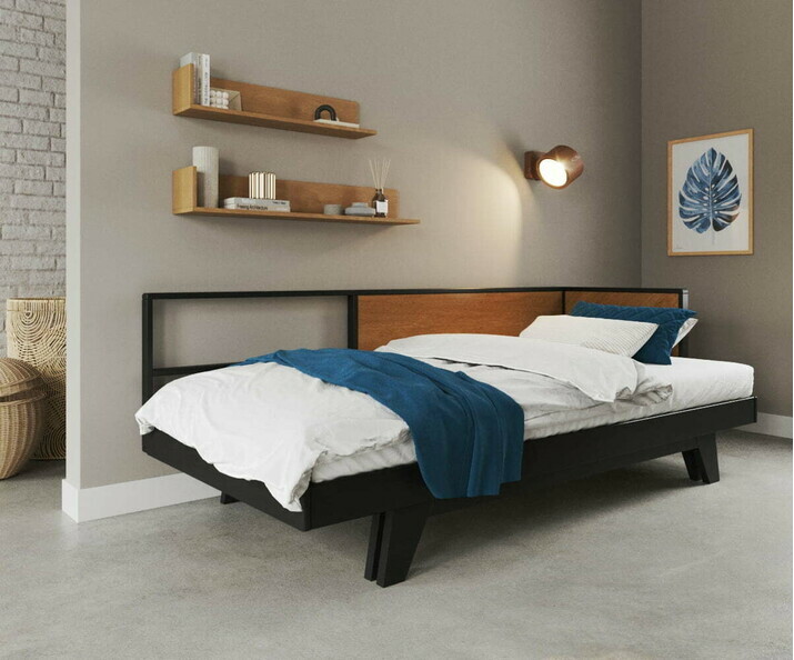 Cama nido con colchn de 3 partes - Clife, 100% madera maciza
