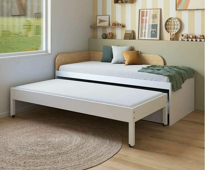 Cama nido 3 plazas - Riza, somieres nido independientes de la cama principal