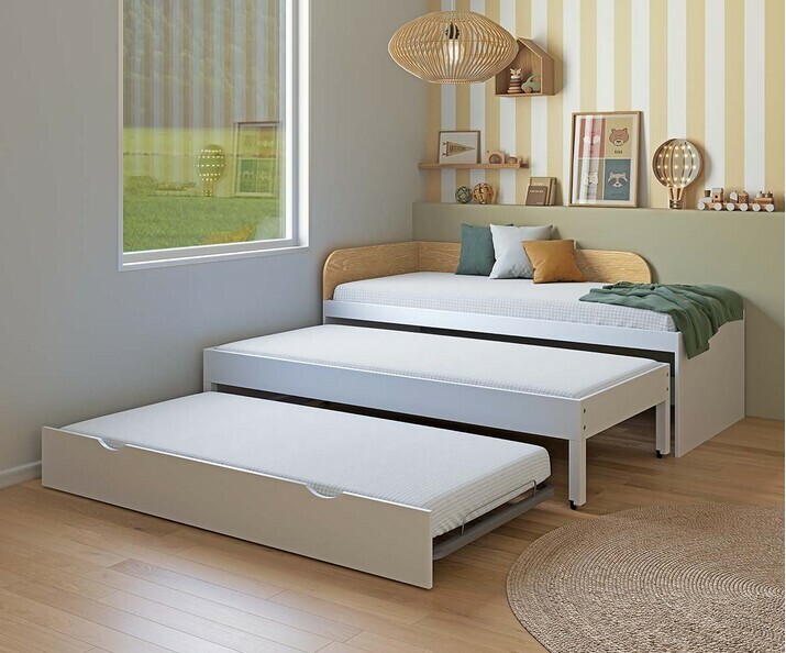 Cama nido 3 plazas - Riza, 2x 90x200 cm y 1x 90x190 cm