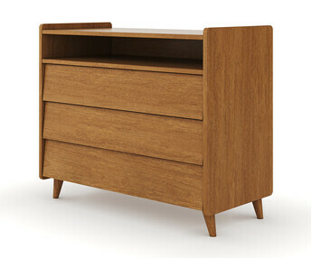 C�moda infantil - Canopia, madera maciza, color avellana 