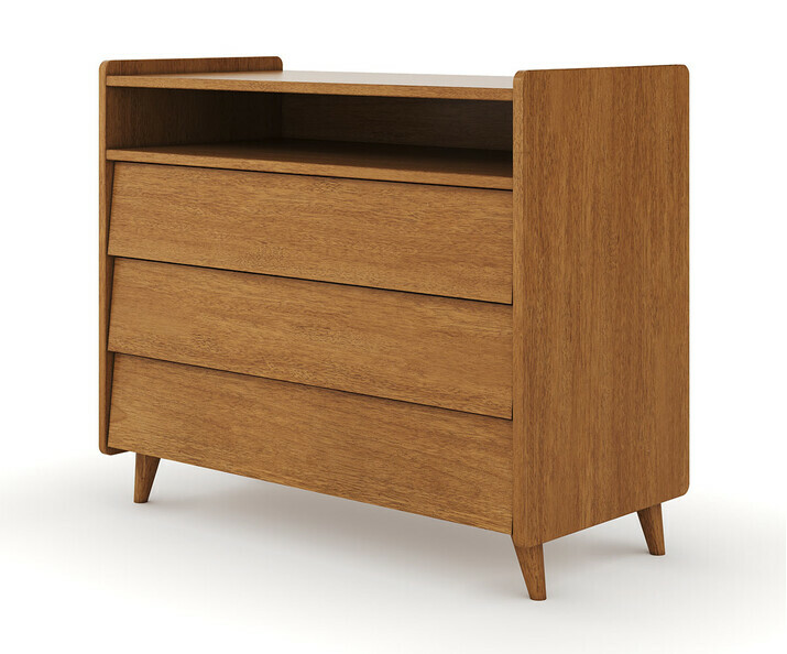 C�moda infantil - Canopia, madera maciza, color avellana 