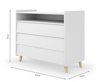 Croquis dimensional, c�moda infantil - Canopia