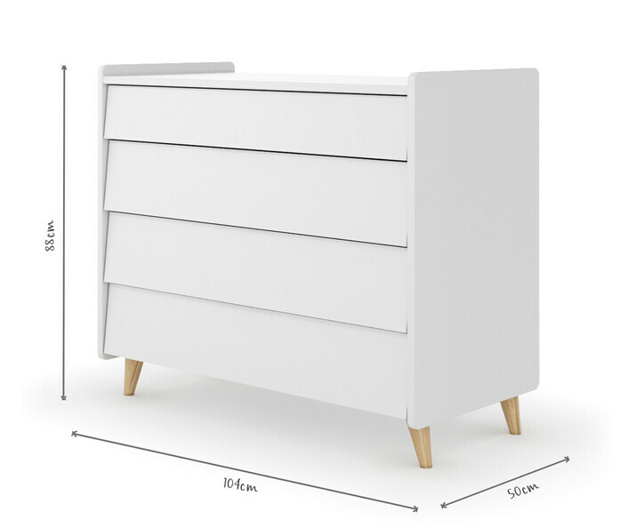 Croquis dimensional, c�moda infantil - Canopia