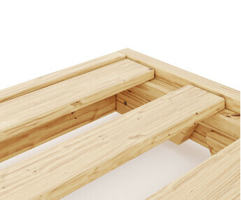Detalle de las lamas de madera maciza de pino, Somier nido - Valley