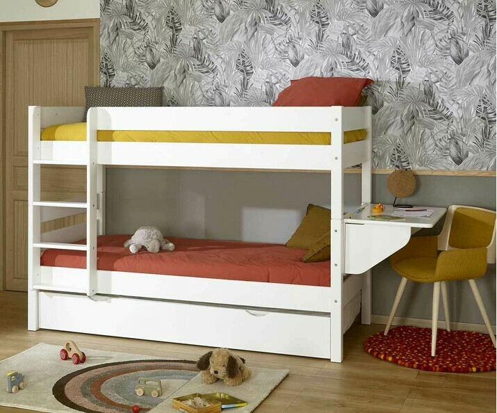 Litera infantil baja - 1,2,3, cama nido y escritorio en opcin