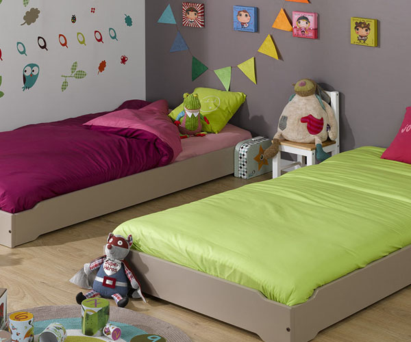 habitación estilo montessori, cama apilable HAPPY