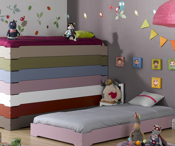 habitación estilo montessori, cama apilable HAPPY varios colores